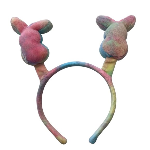 Plush Bunny Ear Headband With Tie-Dye Design For Kids Or Adults - Picture 2 of 2
